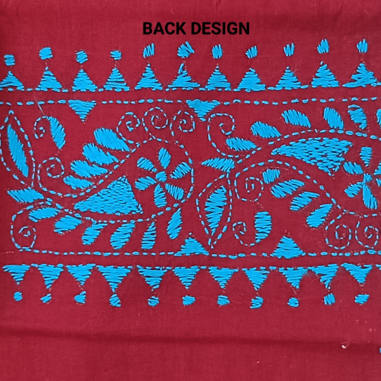 Kantha Stitch Cotton Half Work Blouse Fabric