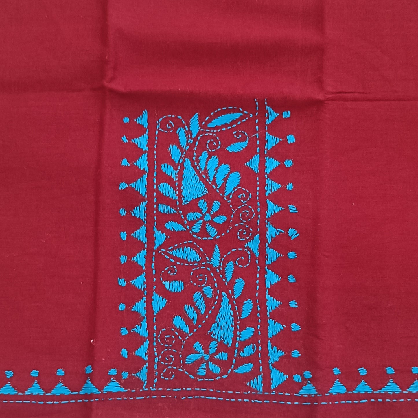 Kantha Stitch Cotton Half Work Blouse Fabric