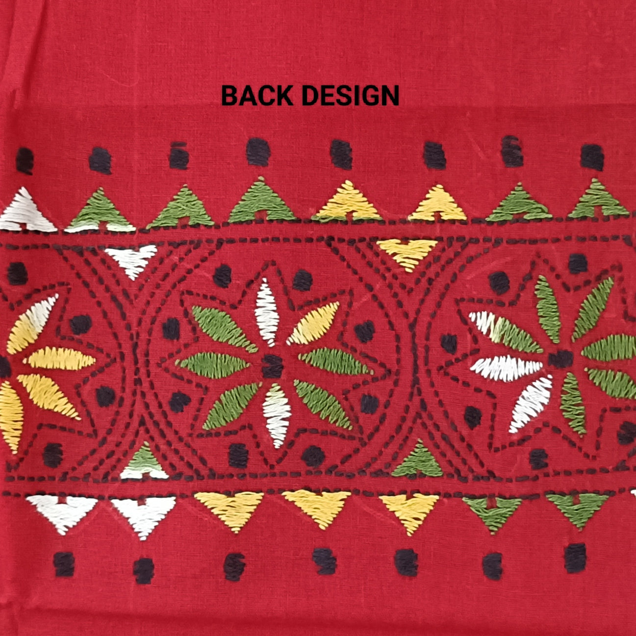 Kantha Stitch Cotton Half Work Blouse Fabric