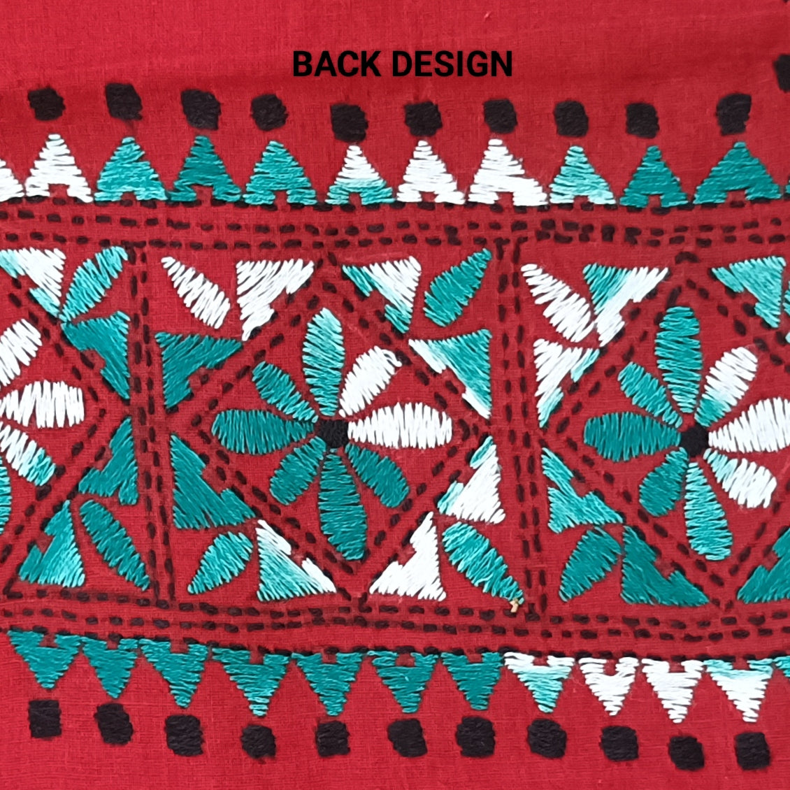 Kantha Stitch Cotton Half Work Blouse Fabric