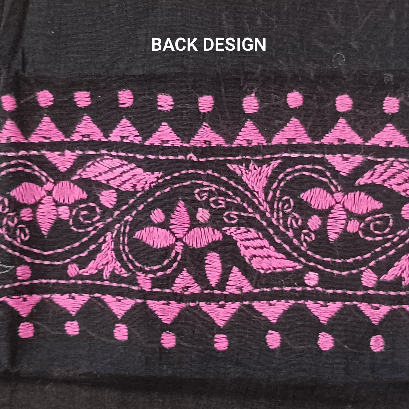 Kantha Stitch Cotton Half Work Blouse Fabric
