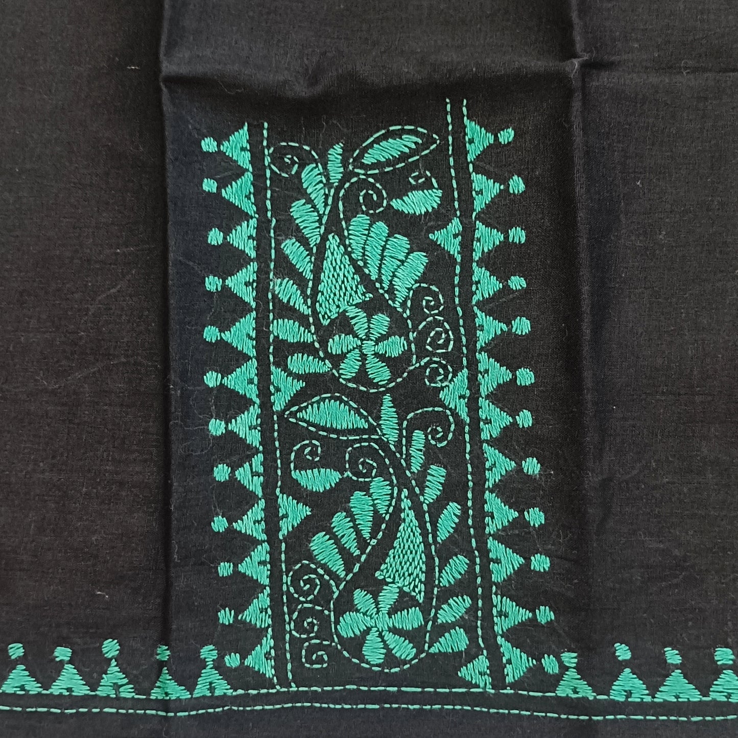 Kantha Stitch Cotton Half Work Blouse Fabric