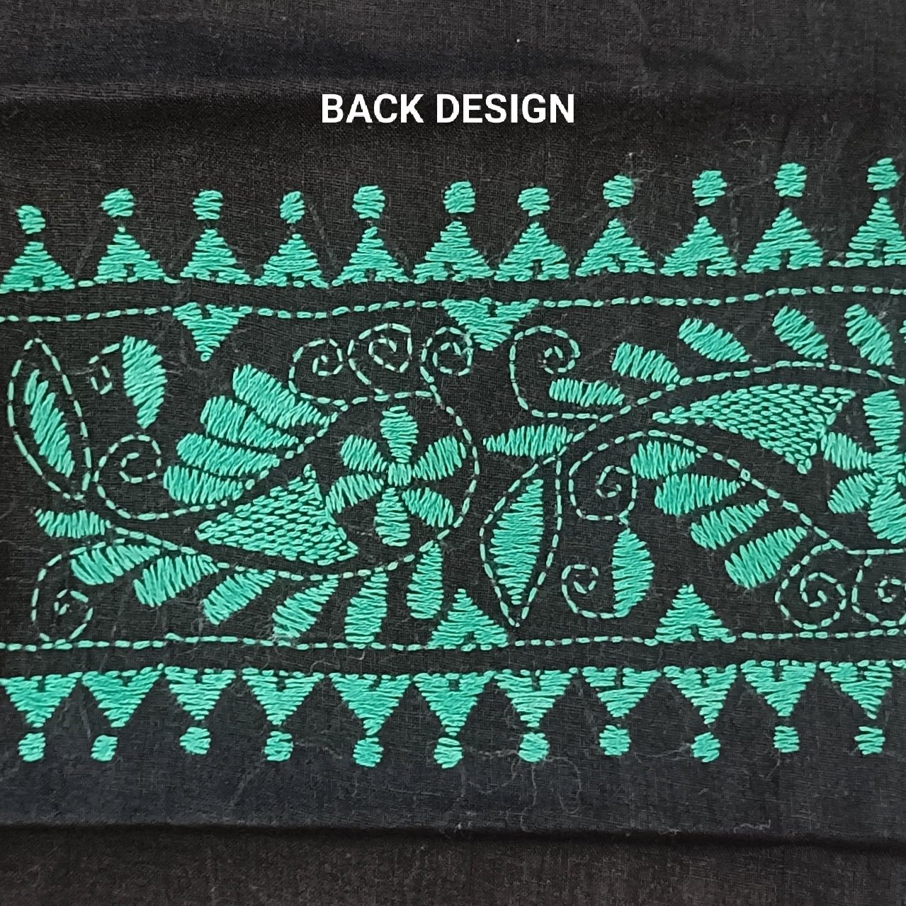 Kantha Stitch Cotton Half Work Blouse Fabric