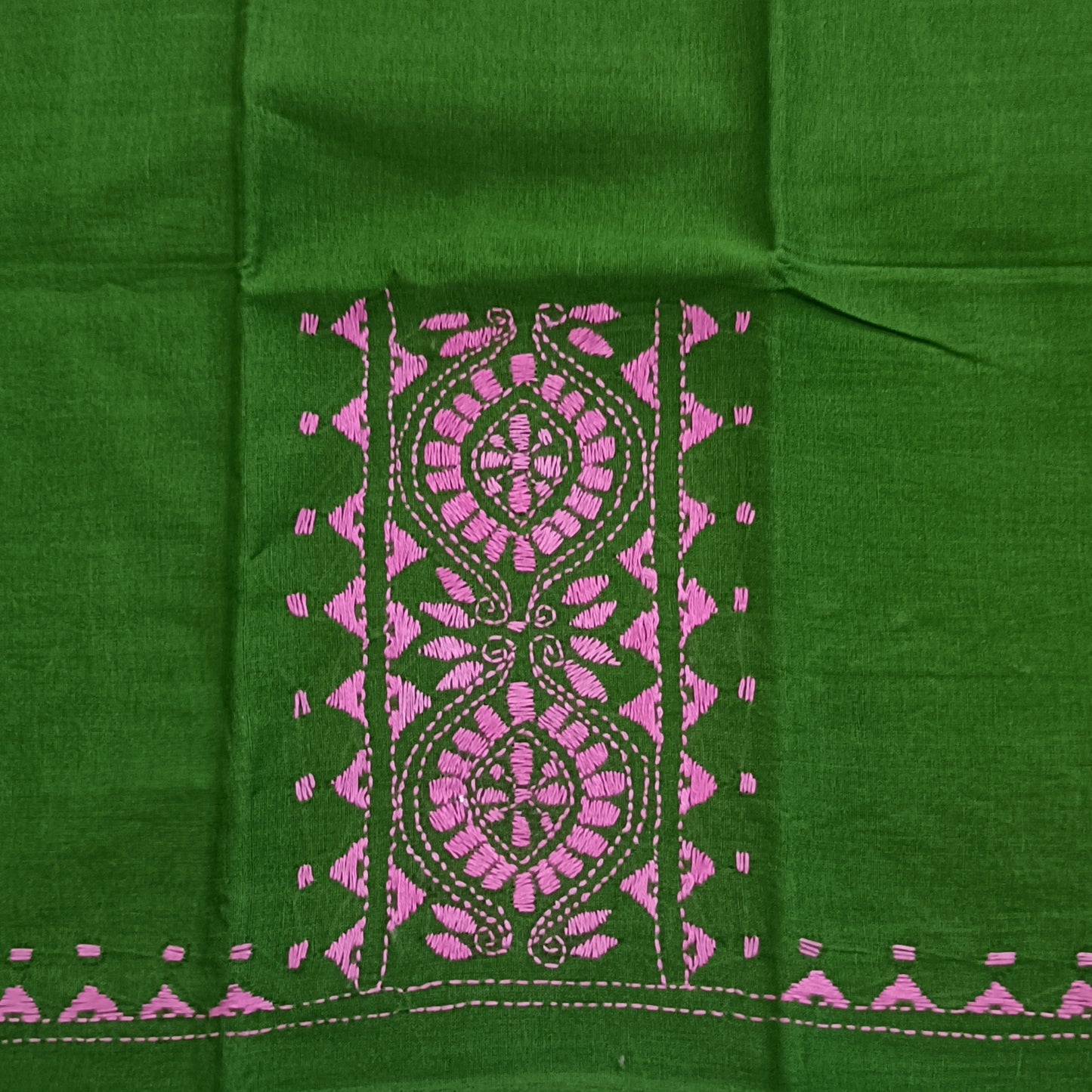Kantha Stitch Cotton Half Work Blouse Fabric
