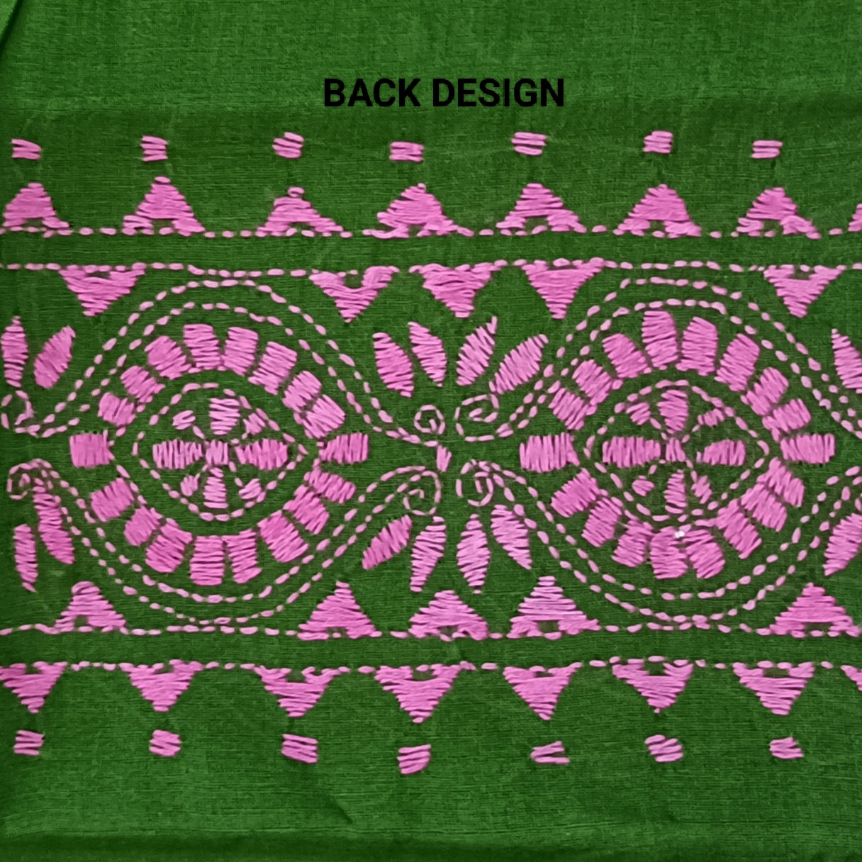 Kantha Stitch Cotton Half Work Blouse Fabric