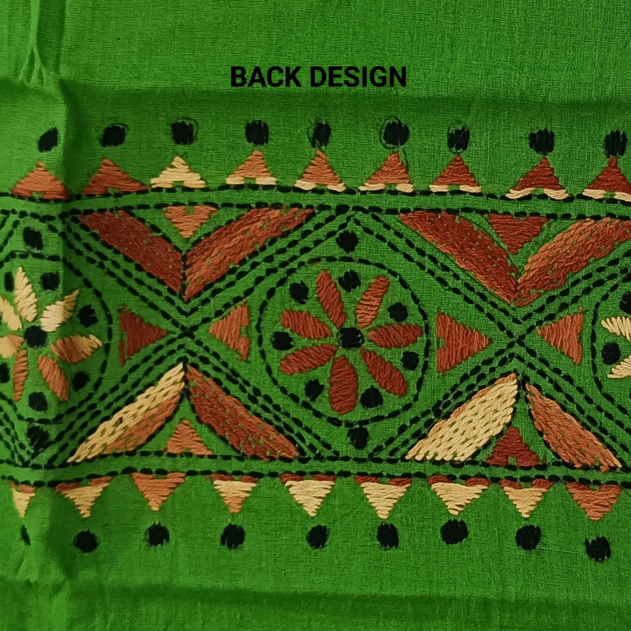 Kantha Stitch Cotton Half Work Blouse Fabric