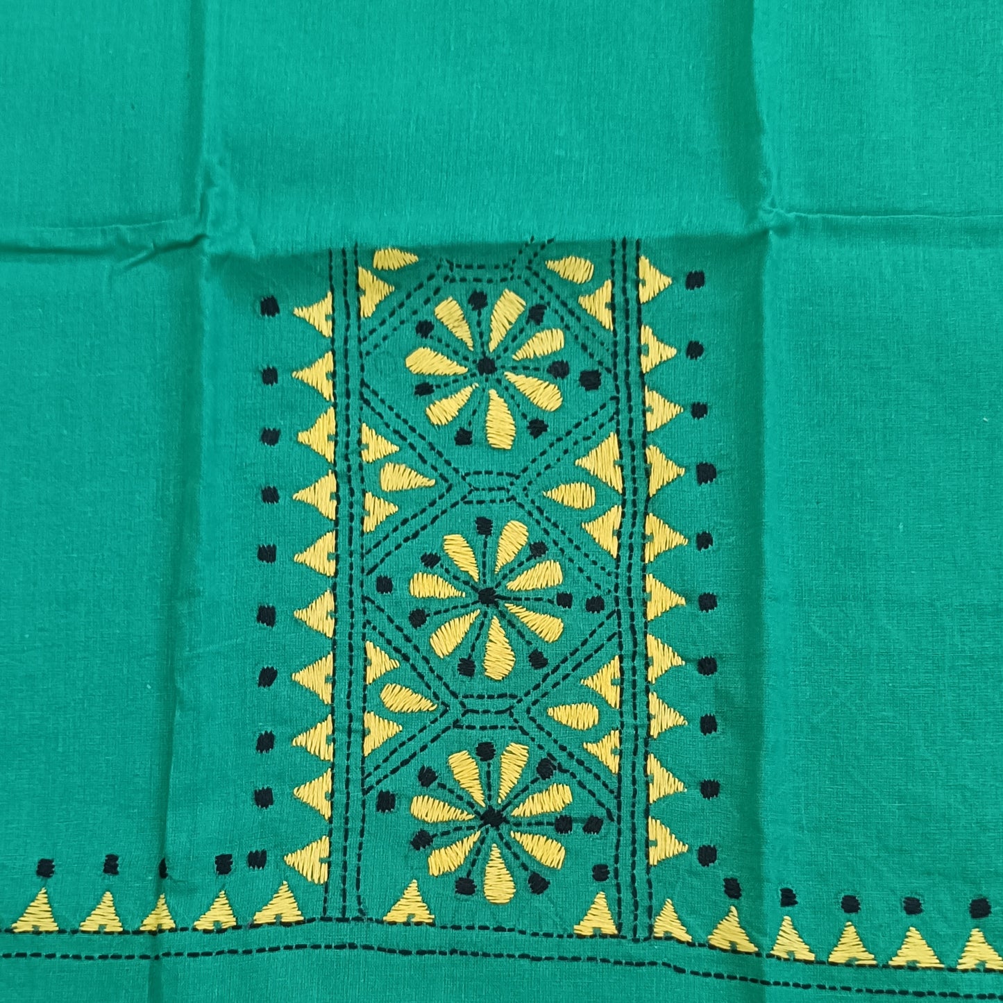 Kantha Stitch Cotton Half Work Blouse Fabric