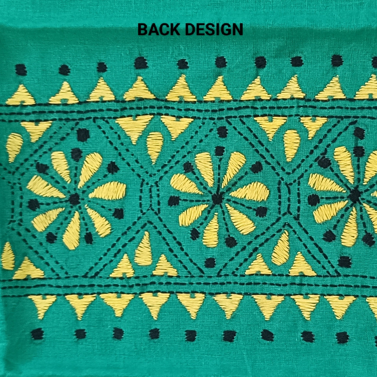 Kantha Stitch Cotton Half Work Blouse Fabric