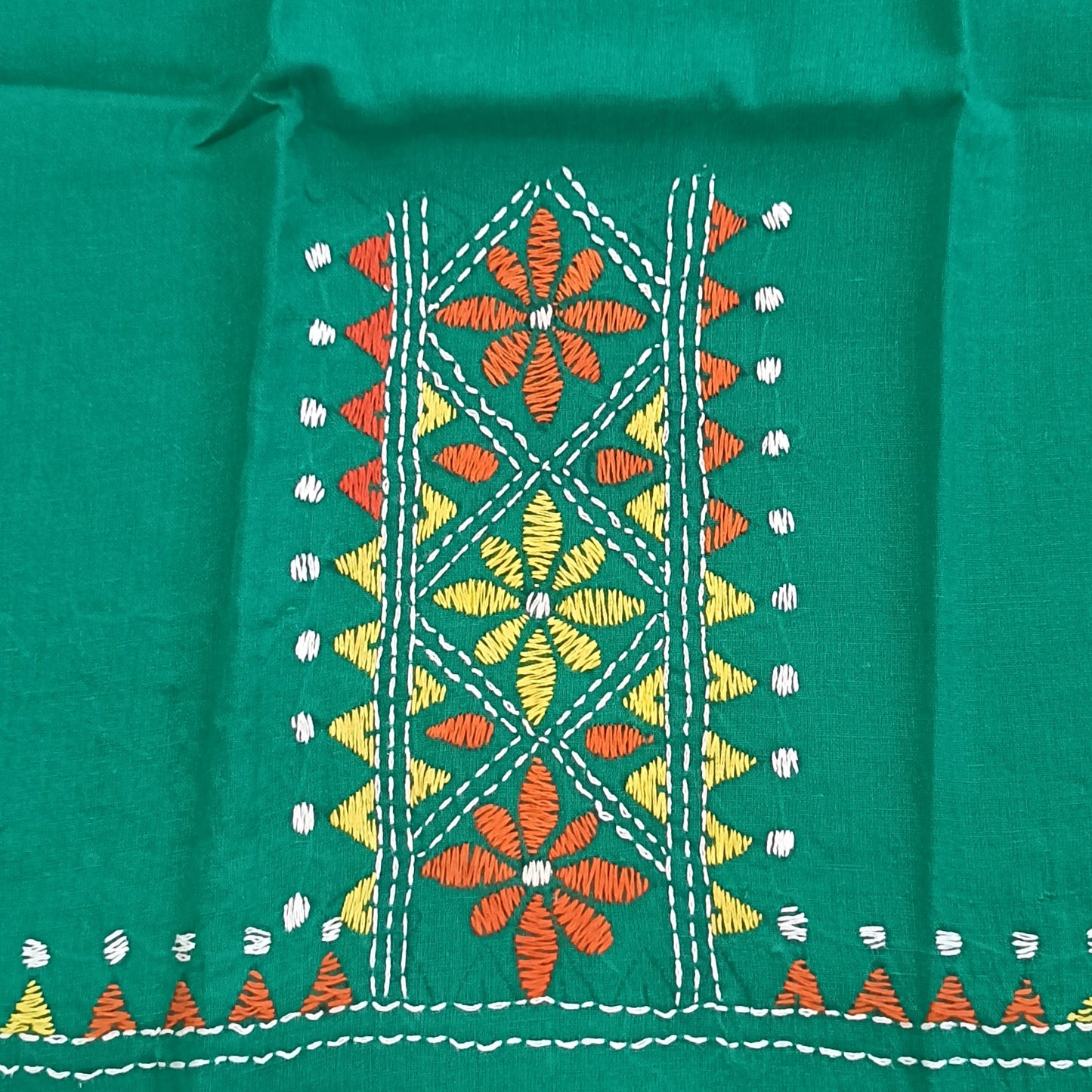 Kantha Stitch Cotton Half Work Blouse Fabric
