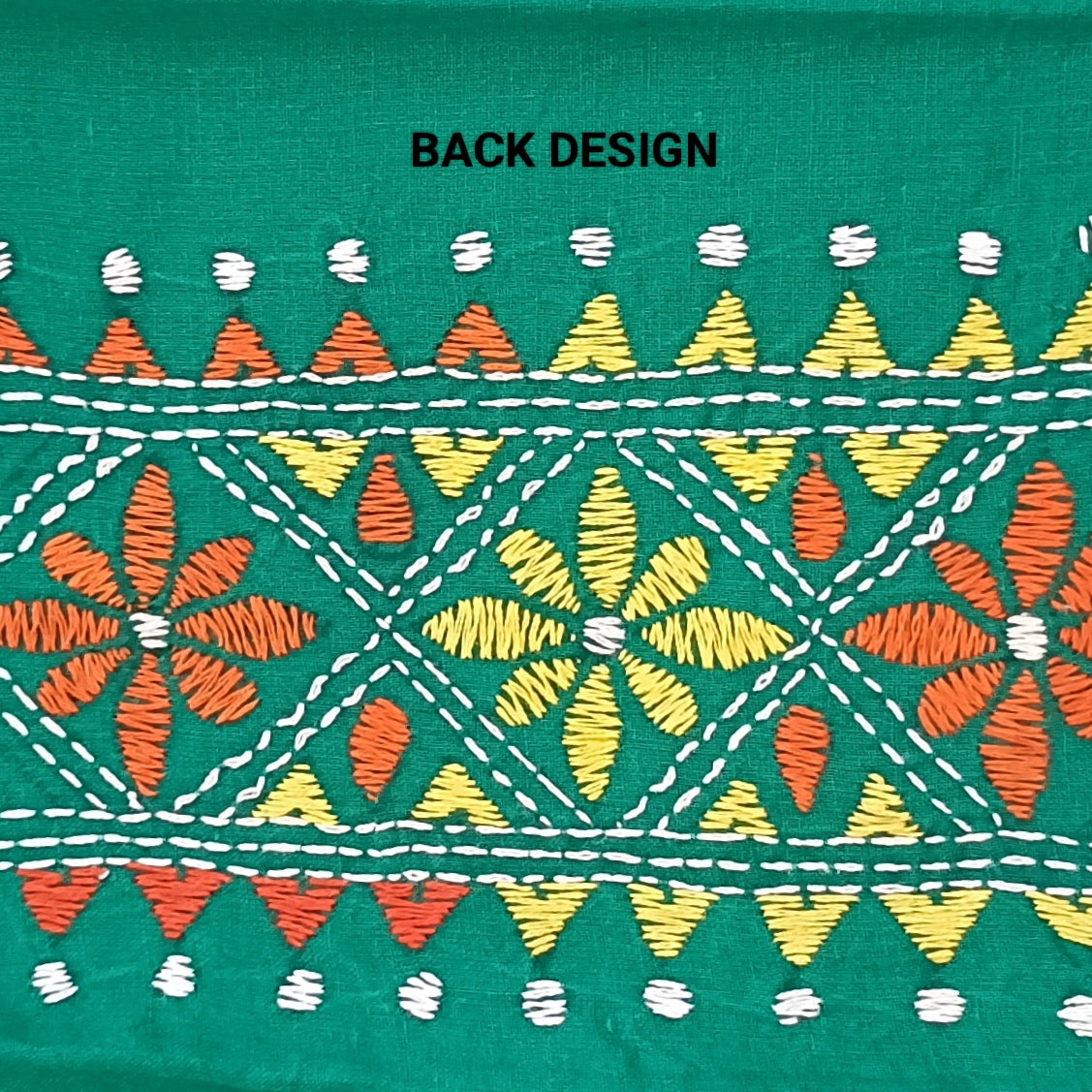 Kantha Stitch Cotton Half Work Blouse Fabric