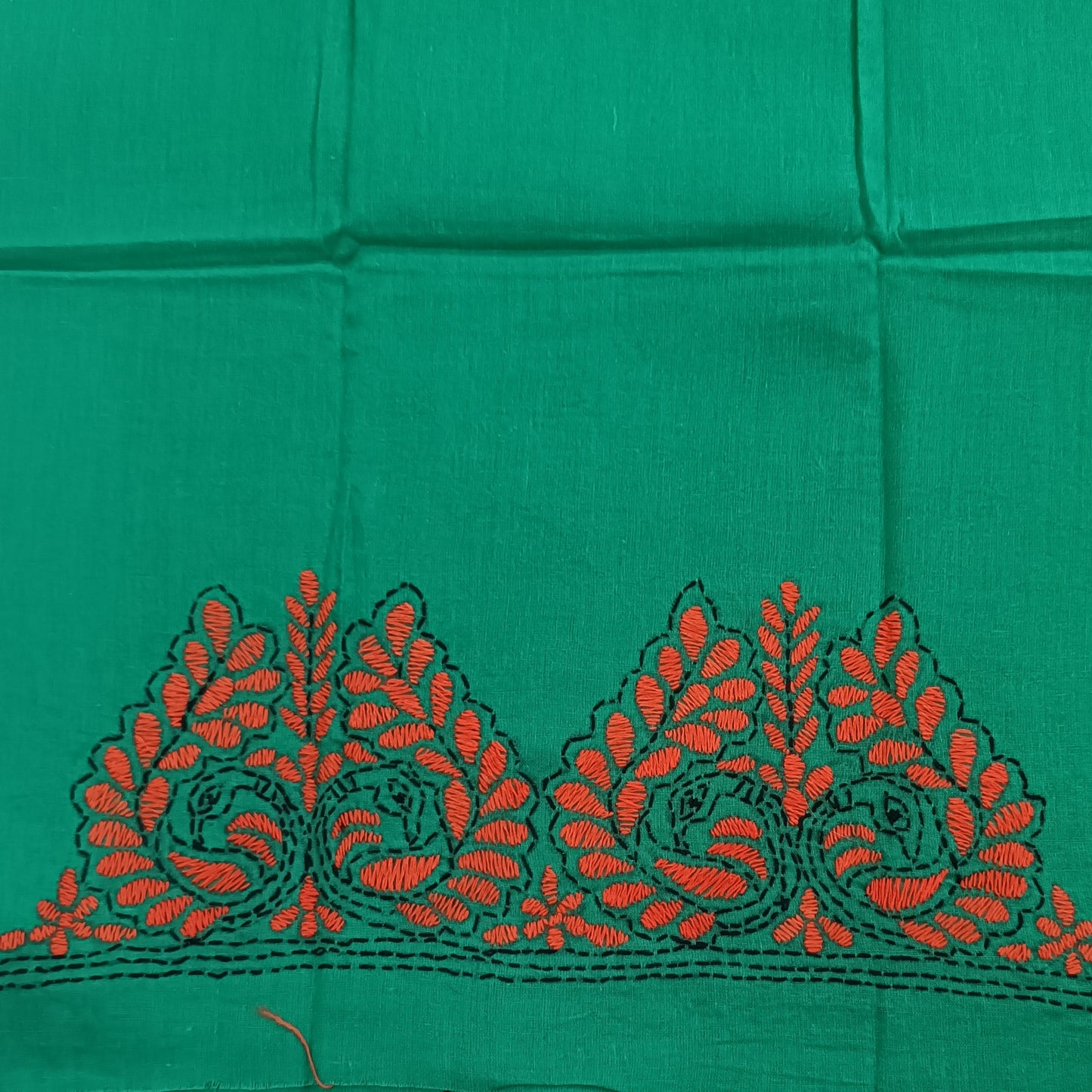 Kantha Stitch Cotton Half Work Blouse Fabric