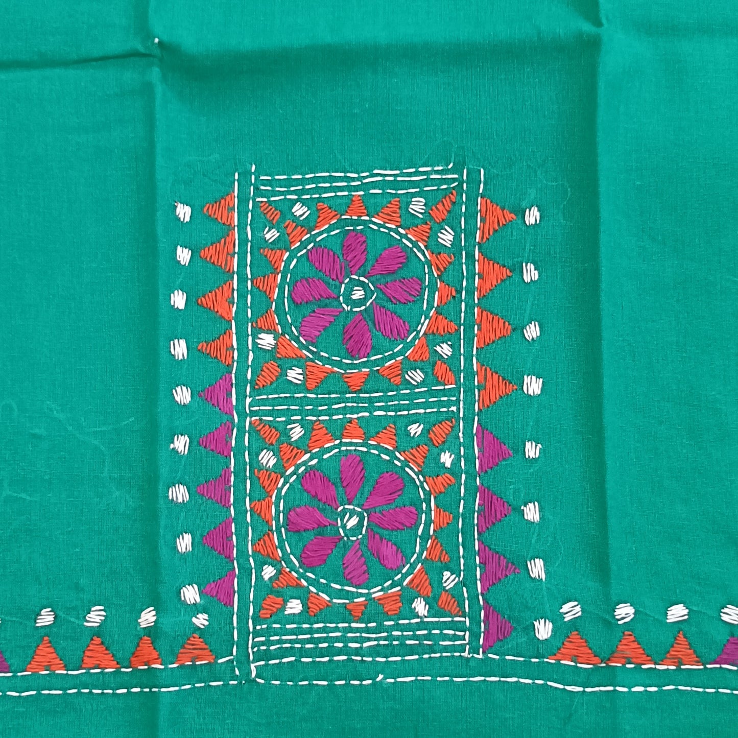 Kantha Stitch Cotton Half Work Blouse Fabric