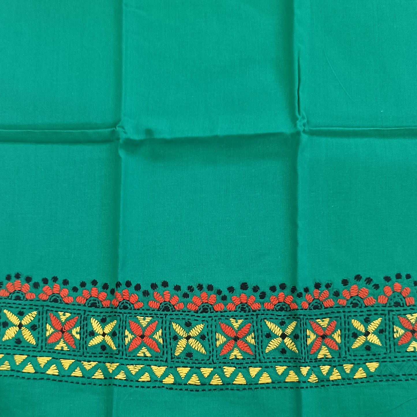 Kantha Stitch Cotton Half Work Blouse Fabric