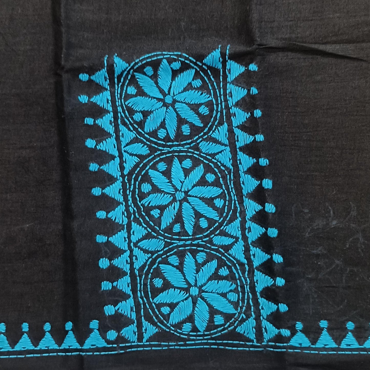 Kantha Stitch Cotton Half Work Blouse Fabric