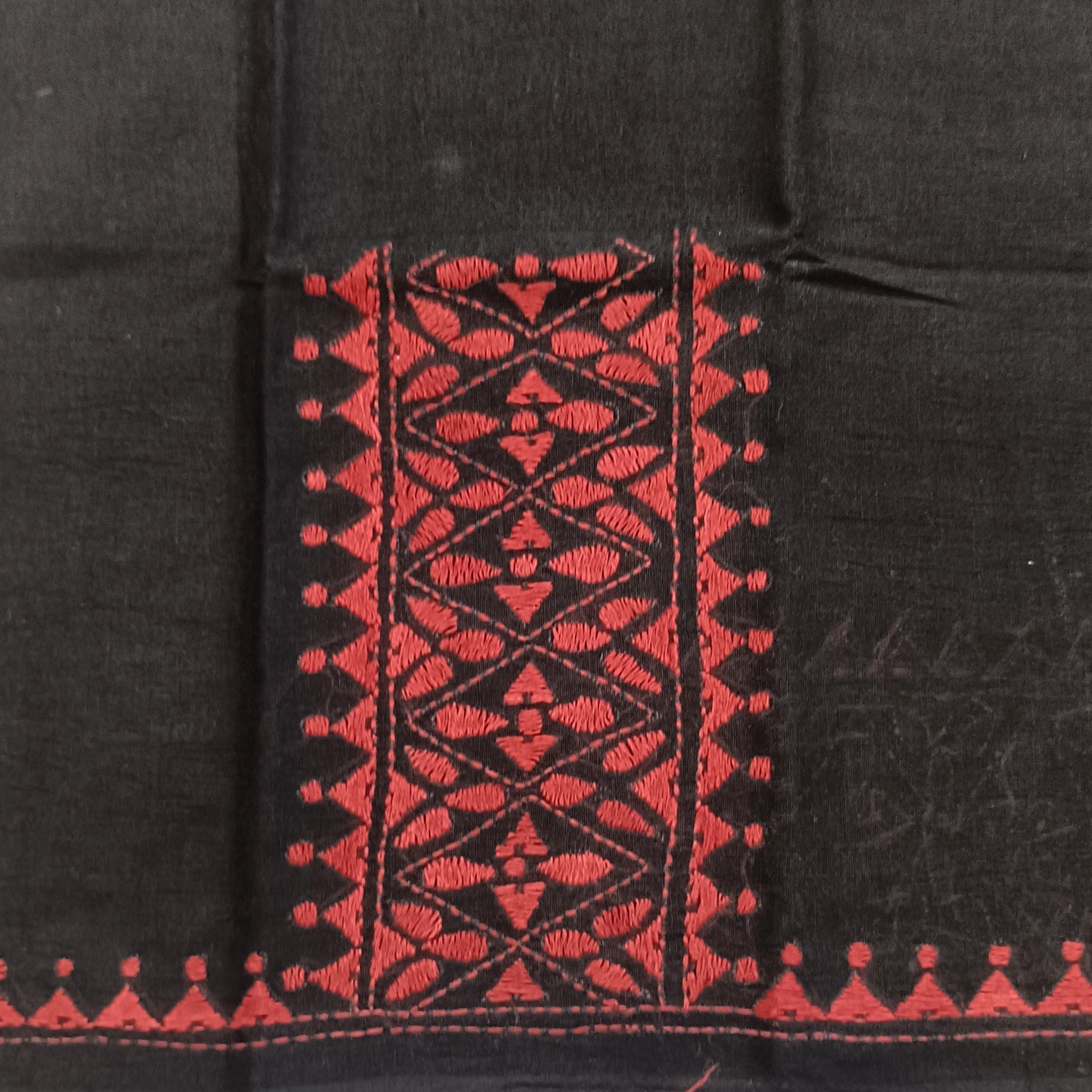 Kantha Stitch Cotton Half Work Blouse Fabric