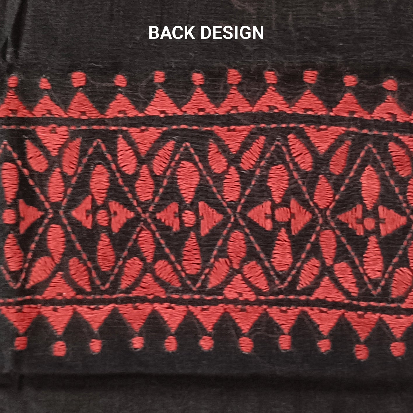 Kantha Stitch Cotton Half Work Blouse Fabric