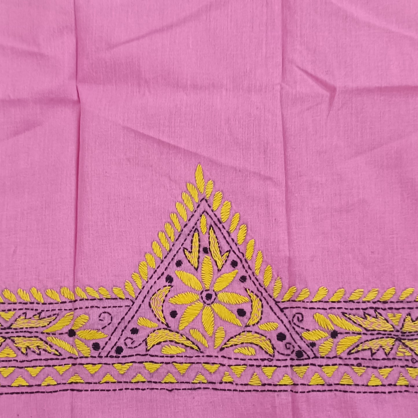 Kantha Stitch Cotton Half Work Blouse Fabric