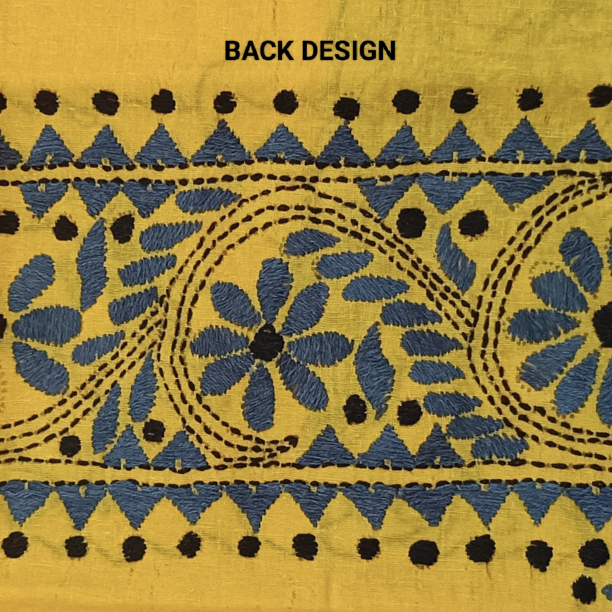 Kantha Stitch Cotton Half Work Blouse Fabric