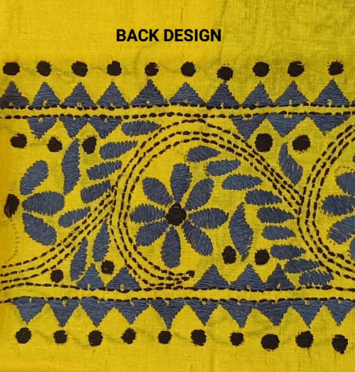 Kantha Stitch Cotton Half Work Blouse Fabric