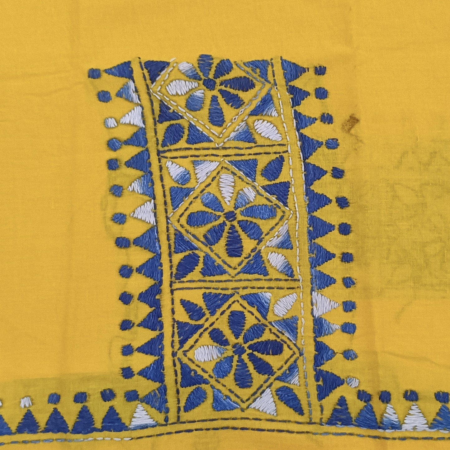 Kantha Stitch Cotton Half Work Blouse Fabric