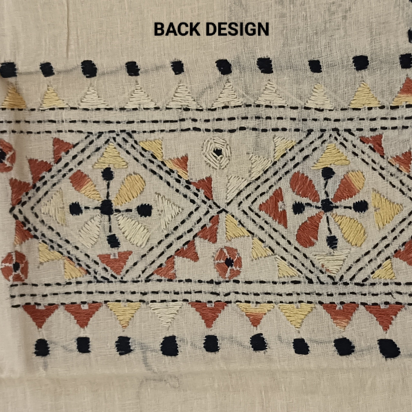 Kantha Stitch Cotton Half Work Blouse Fabric