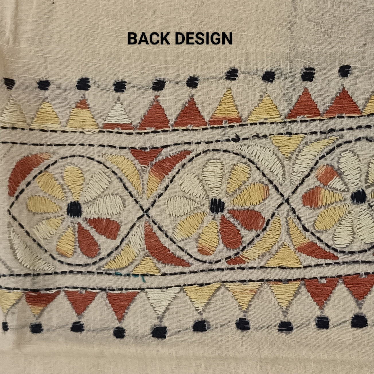 Kantha Stitch Cotton Half Work Blouse Fabric