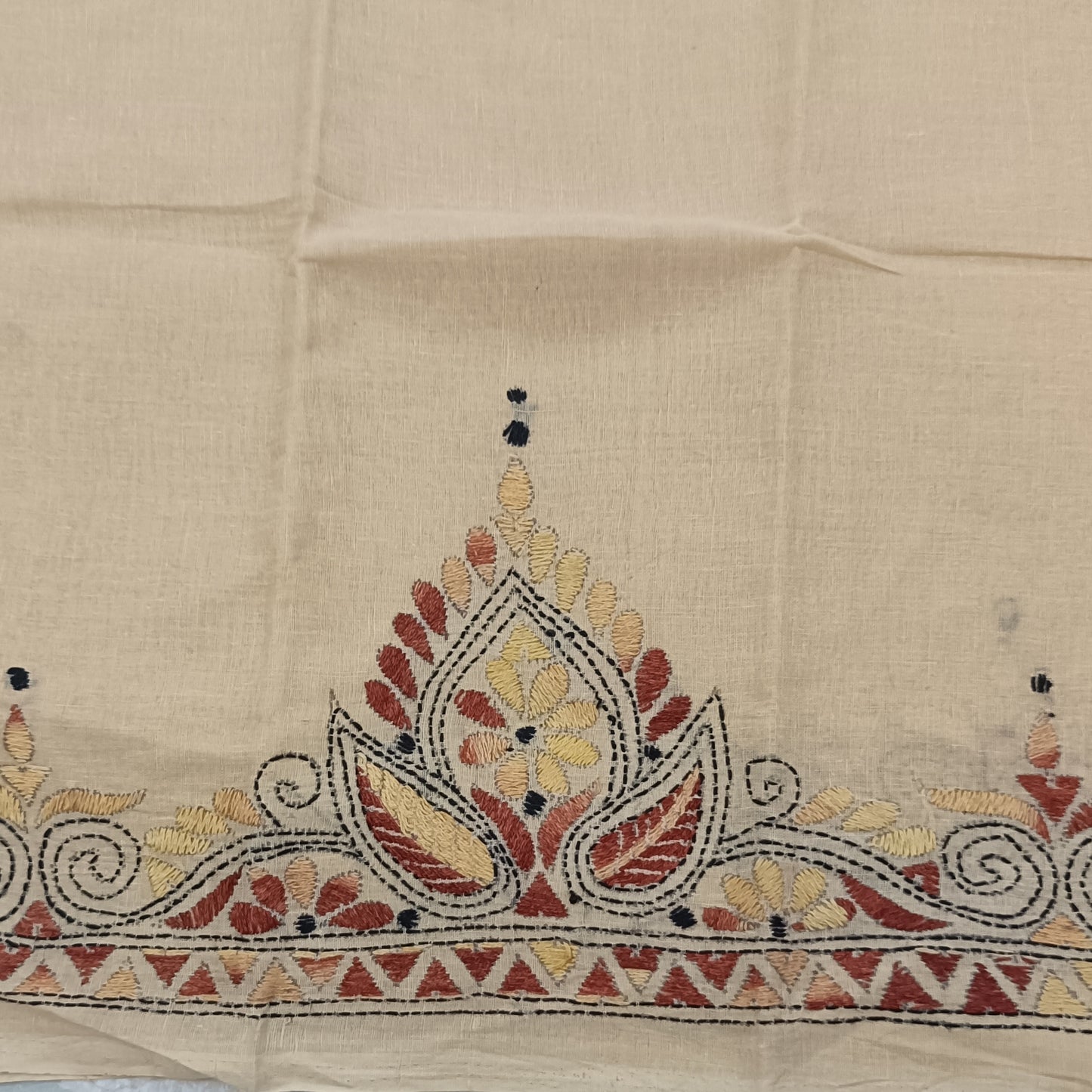 Kantha Stitch Cotton Half Work Blouse Fabric