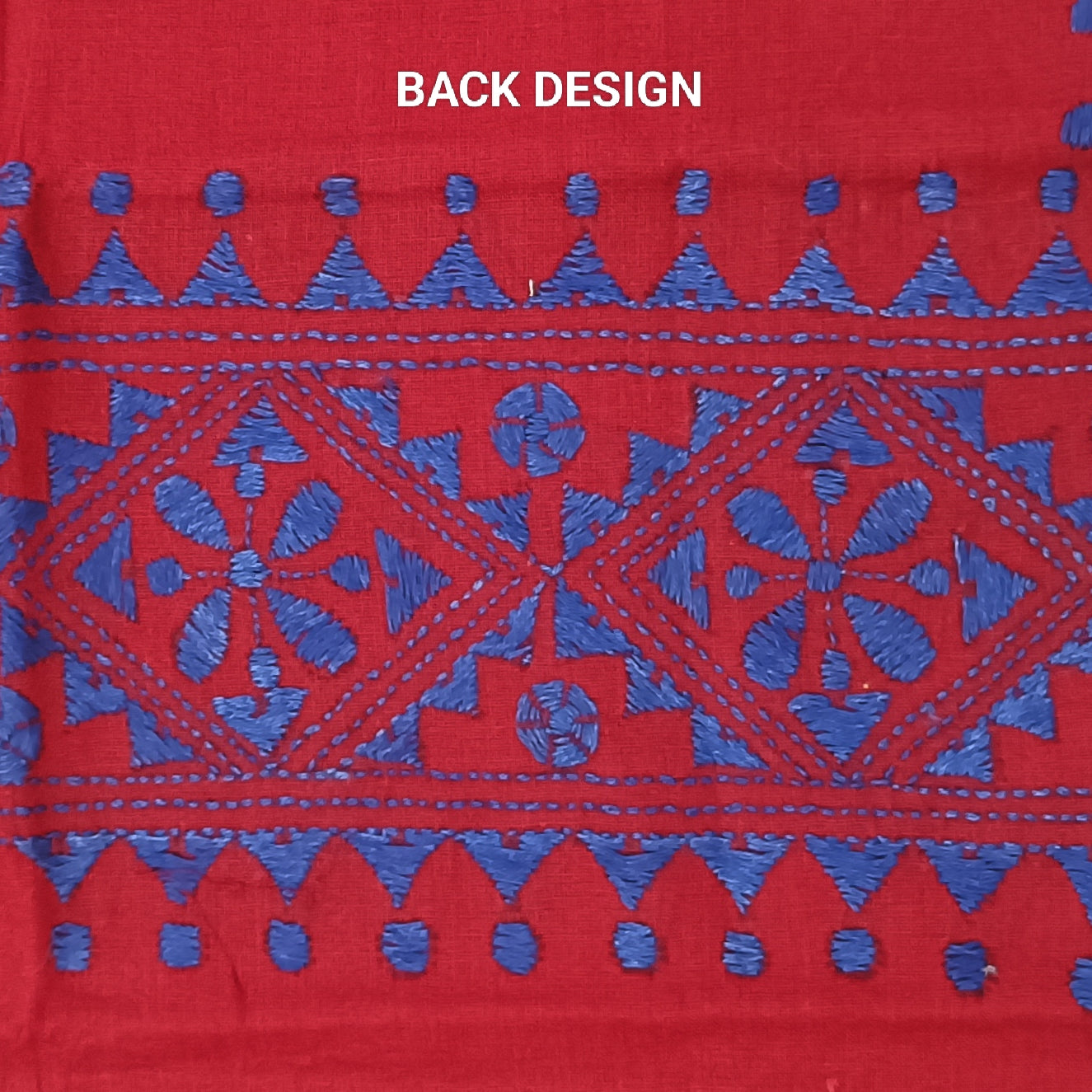 Kantha Stitch Cotton Half Work Blouse Fabric