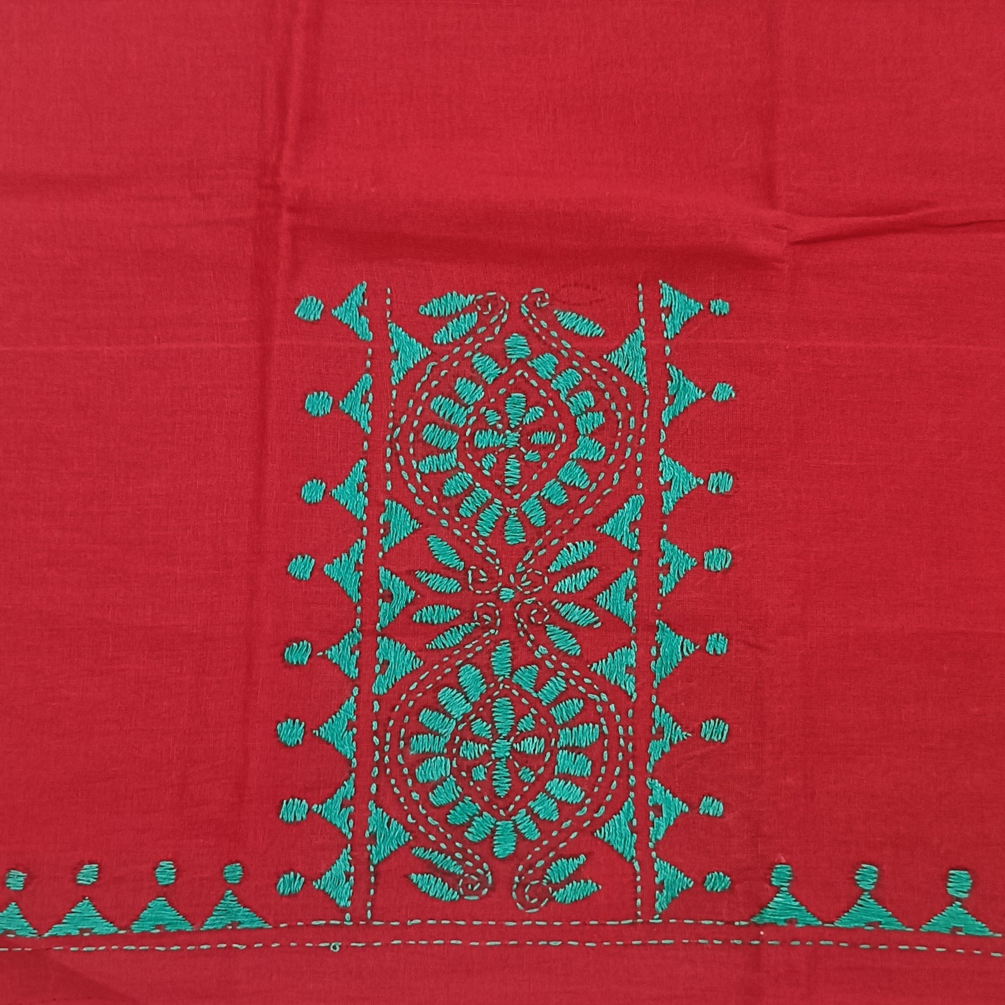 Kantha Stitch Cotton Half Work Blouse Fabric