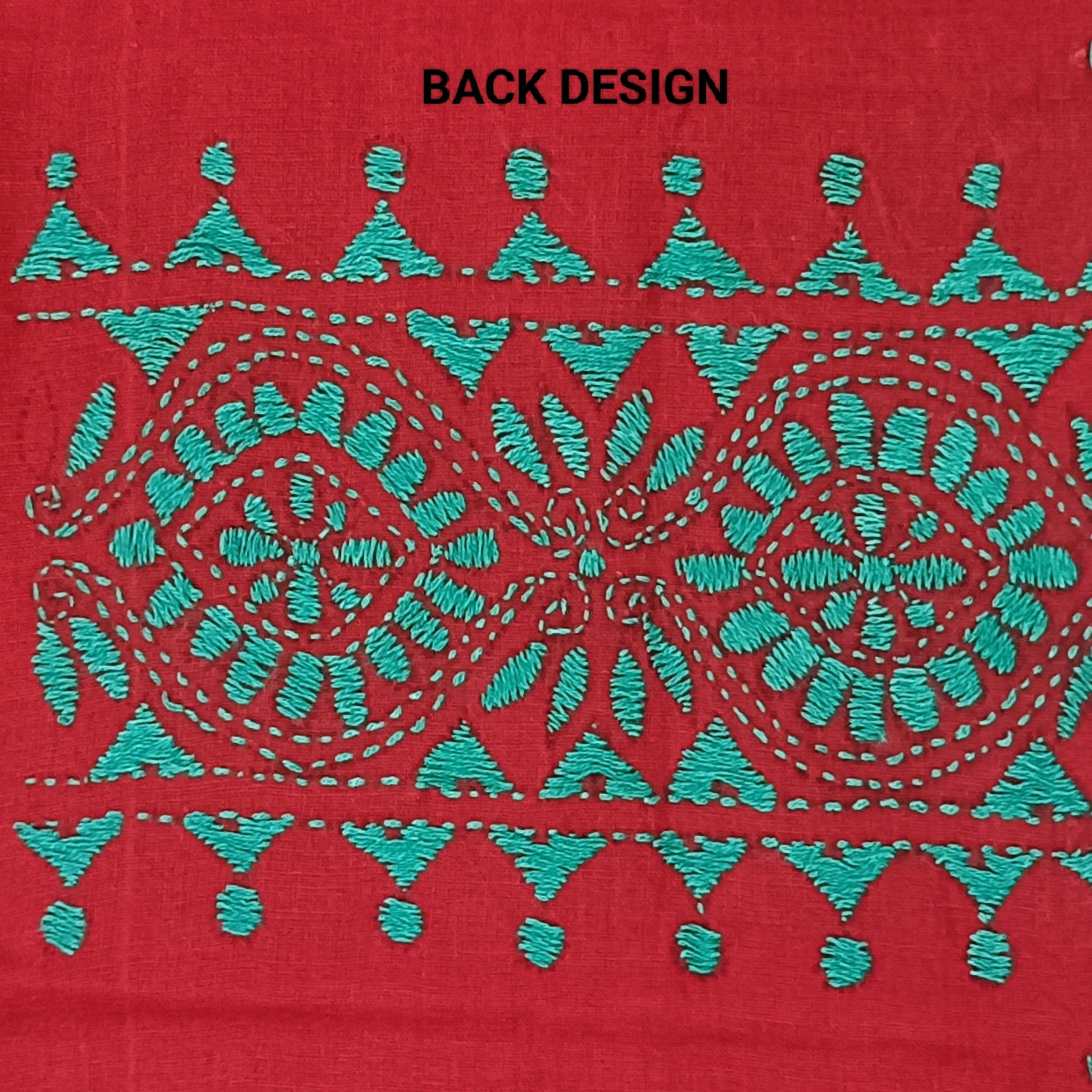 Kantha Stitch Cotton Half Work Blouse Fabric