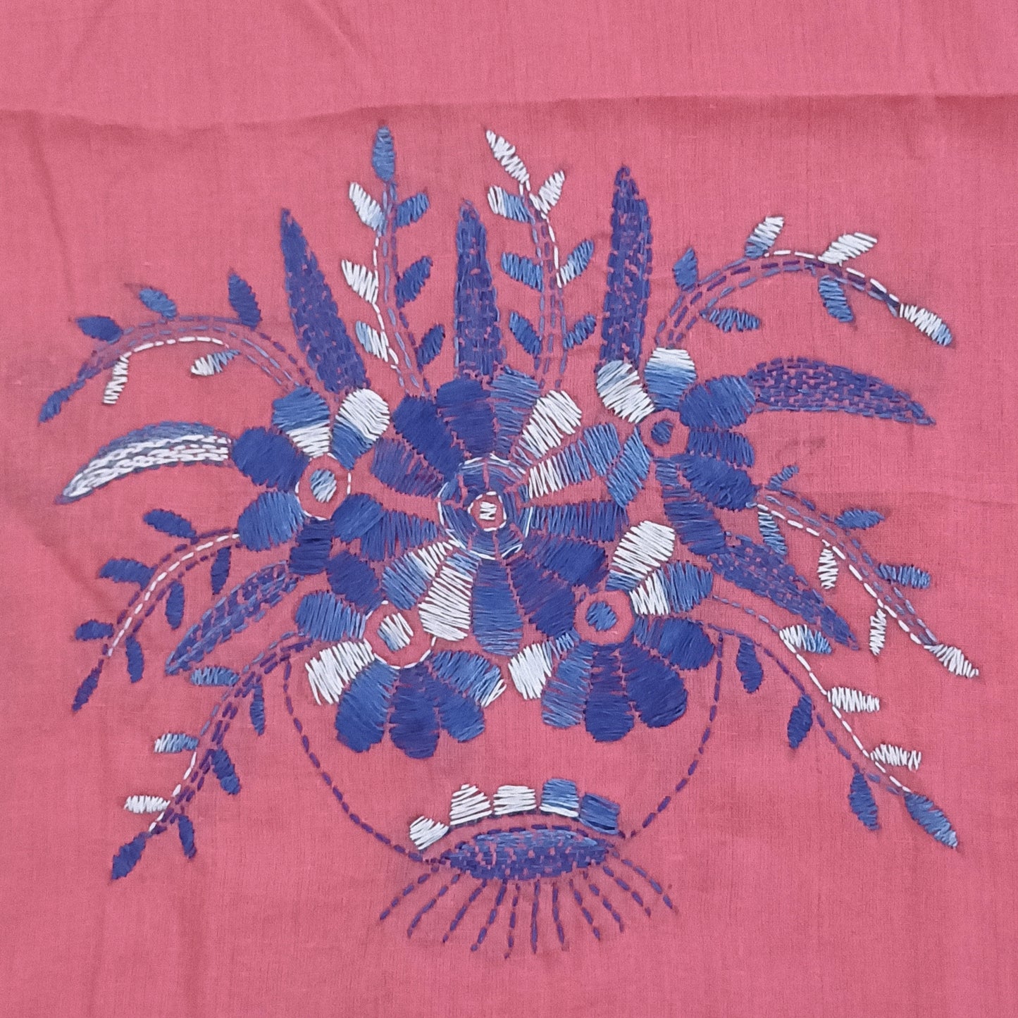 Kantha Stitch Cotton Half Work Blouse Fabric