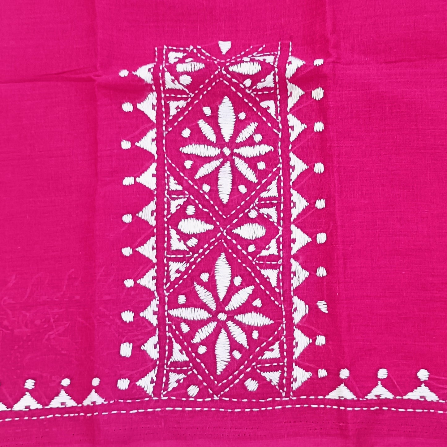 Kantha Stitch Cotton Half Work Blouse Fabric