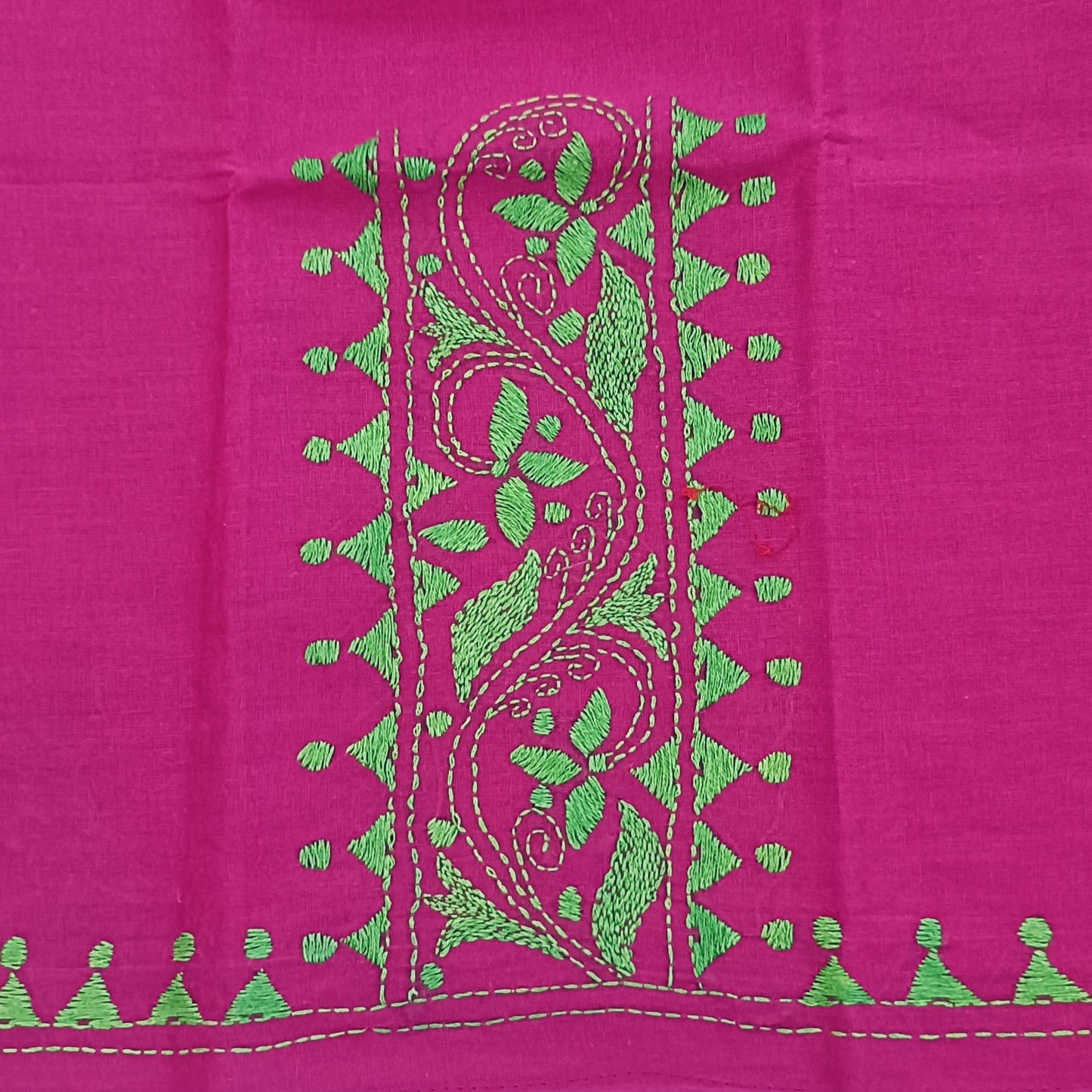 Kantha Stitch Cotton Half Work Blouse Fabric