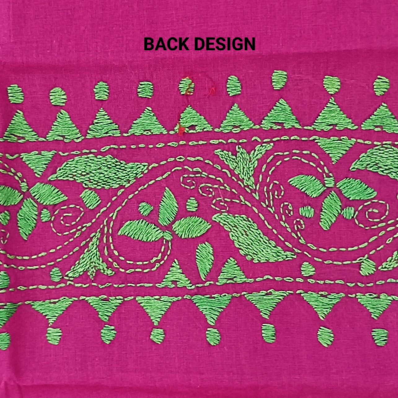 Kantha Stitch Cotton Half Work Blouse Fabric