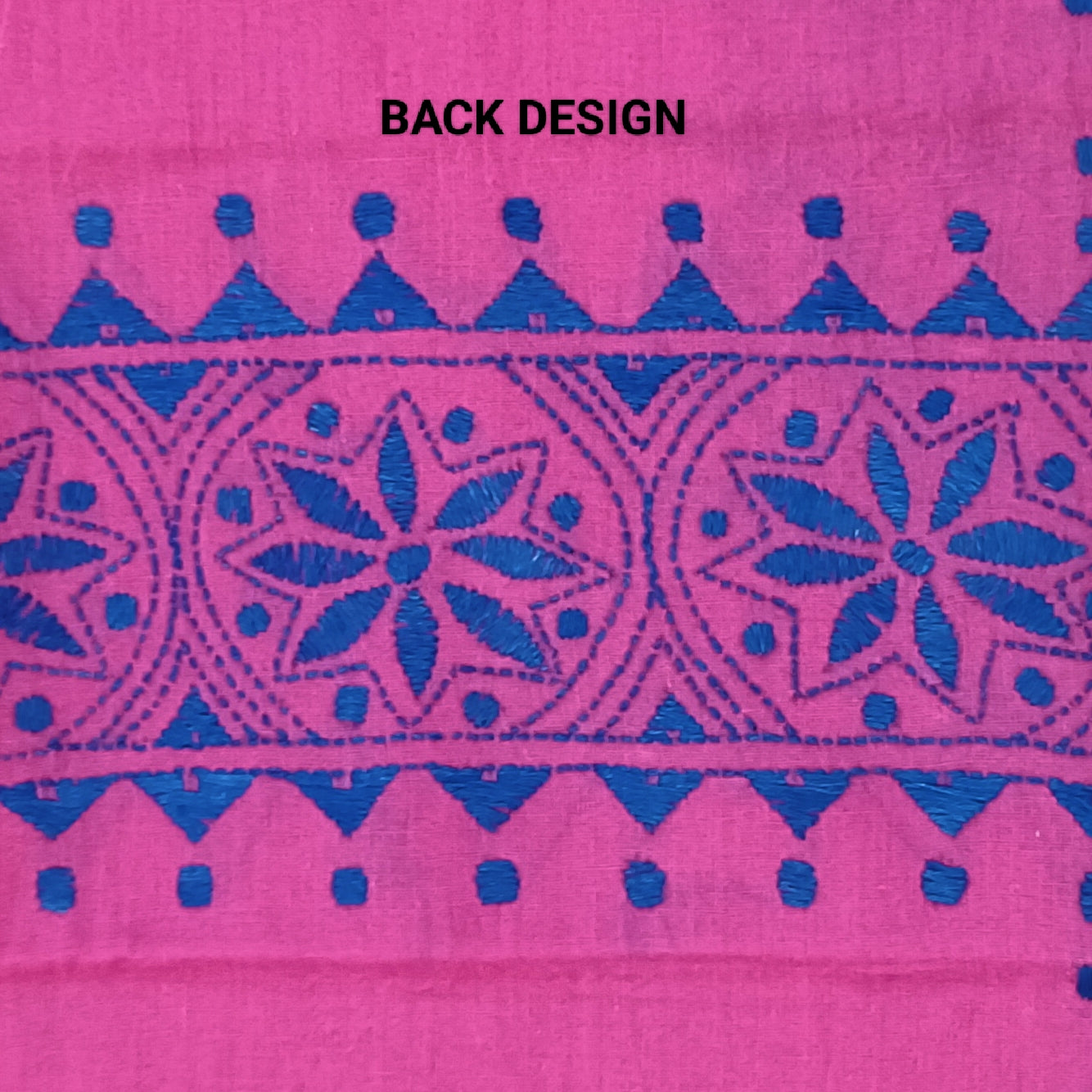 Kantha Stitch Cotton Half Work Blouse Fabric