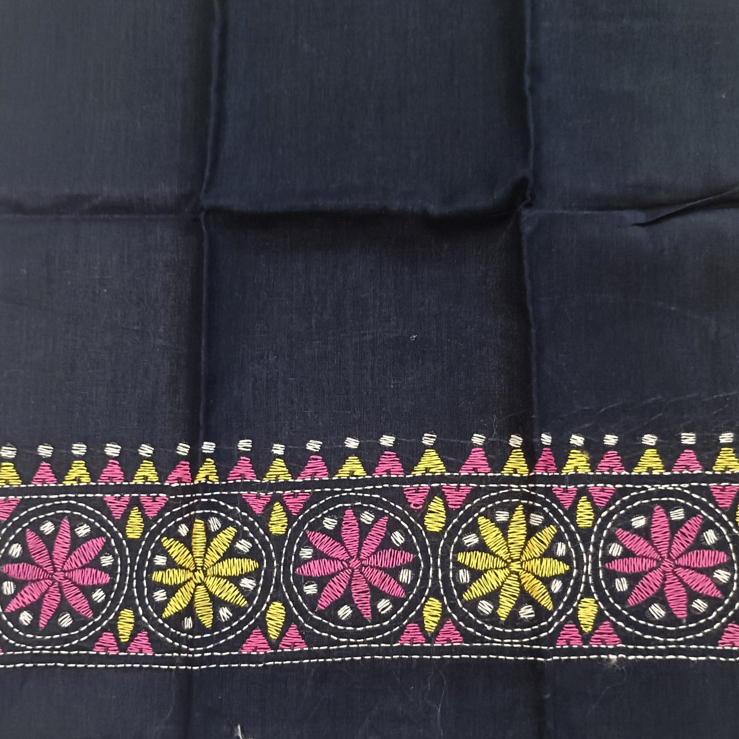 Kantha Stitch Cotton Half Work Blouse Fabric