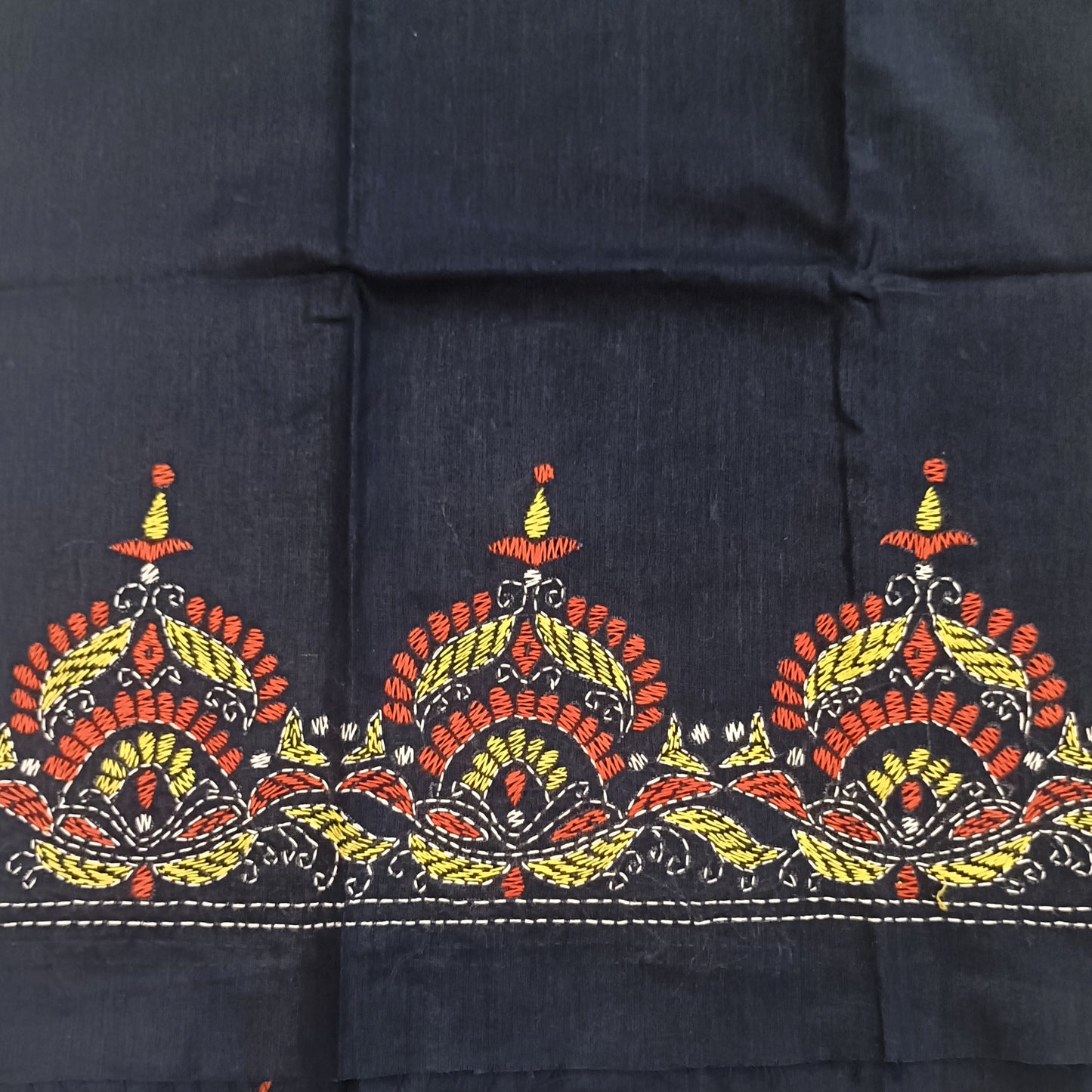 Kantha Stitch Cotton Half Work Blouse Fabric
