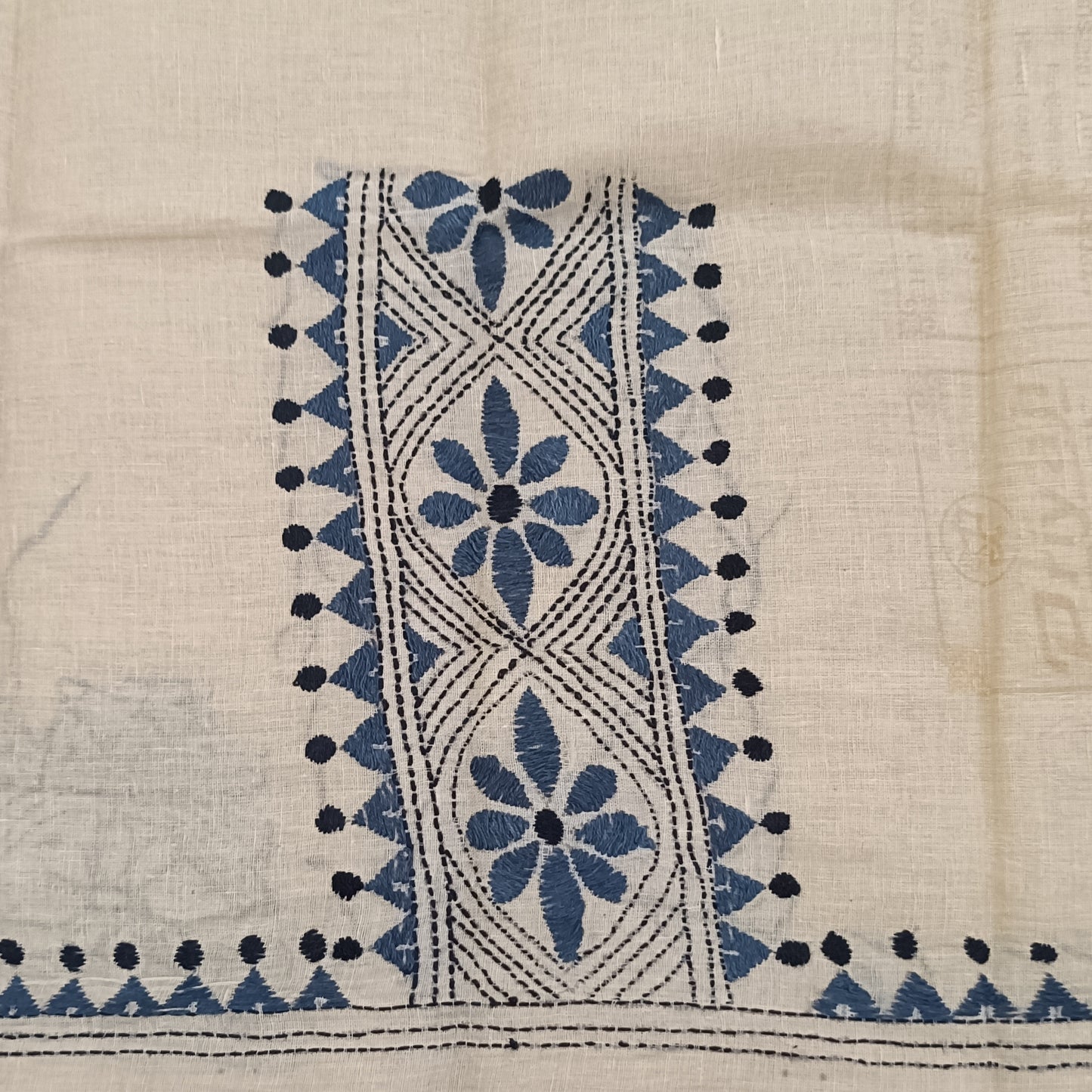 Kantha Stitch Cotton Half Work Blouse Fabric