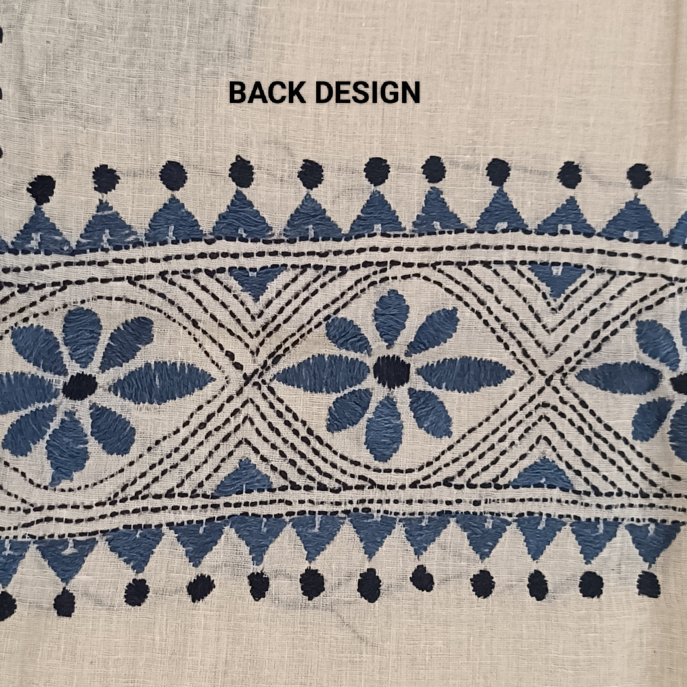 Kantha Stitch Cotton Half Work Blouse Fabric