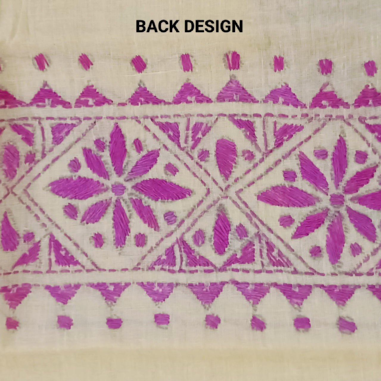 Kantha Stitch Cotton Half Work Blouse Fabric
