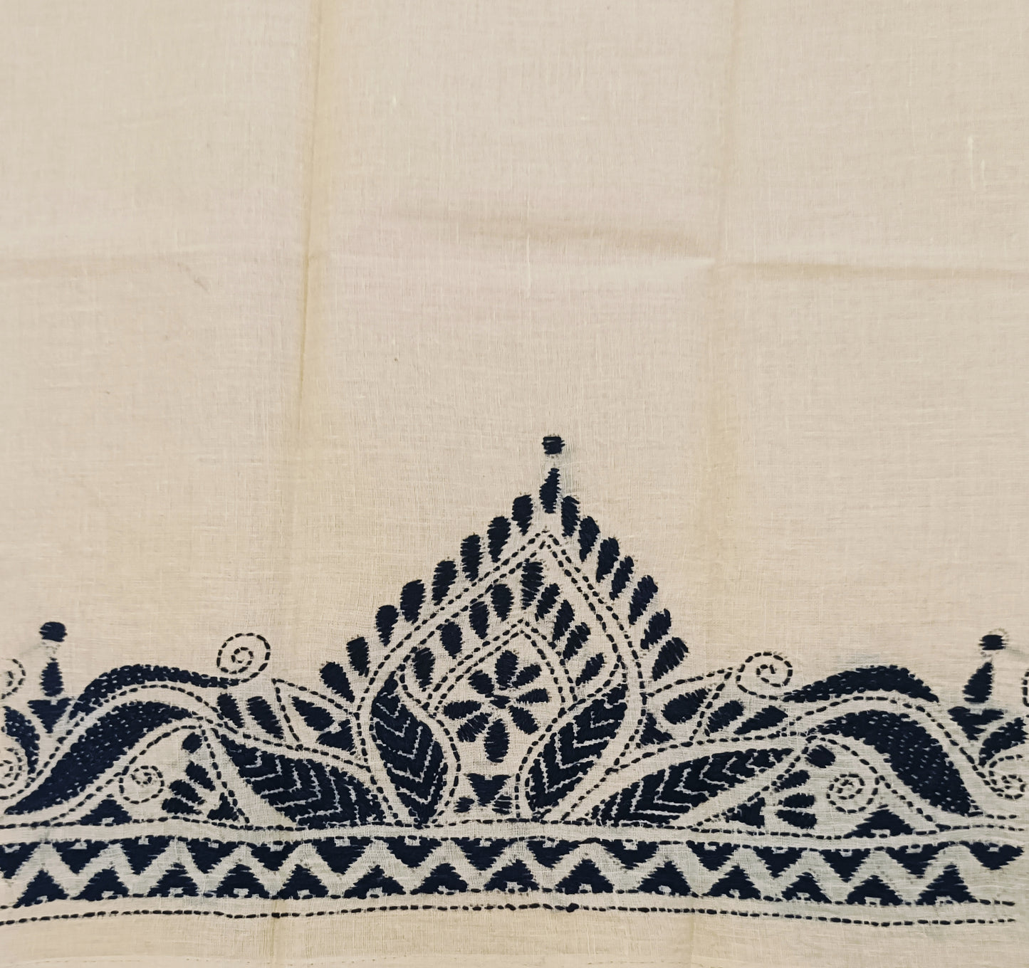 Kantha Stitch Cotton Half Work Blouse Fabric