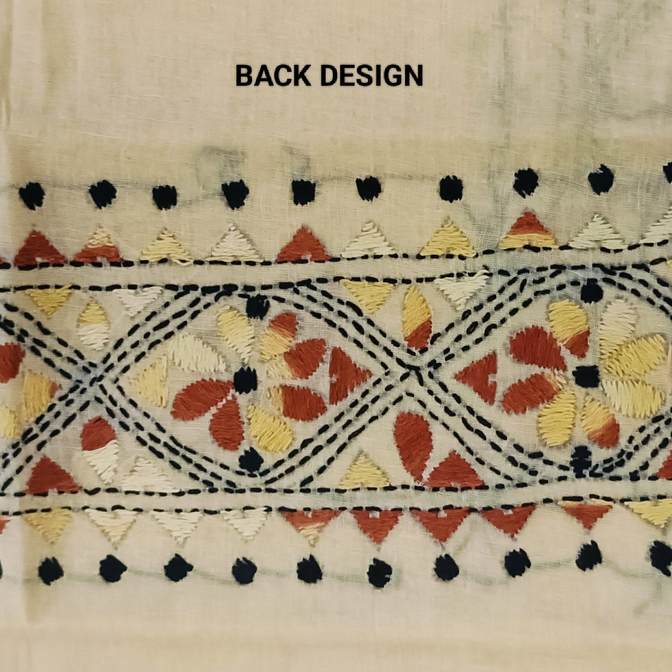 Kantha Stitch Cotton Half Work Blouse Fabric