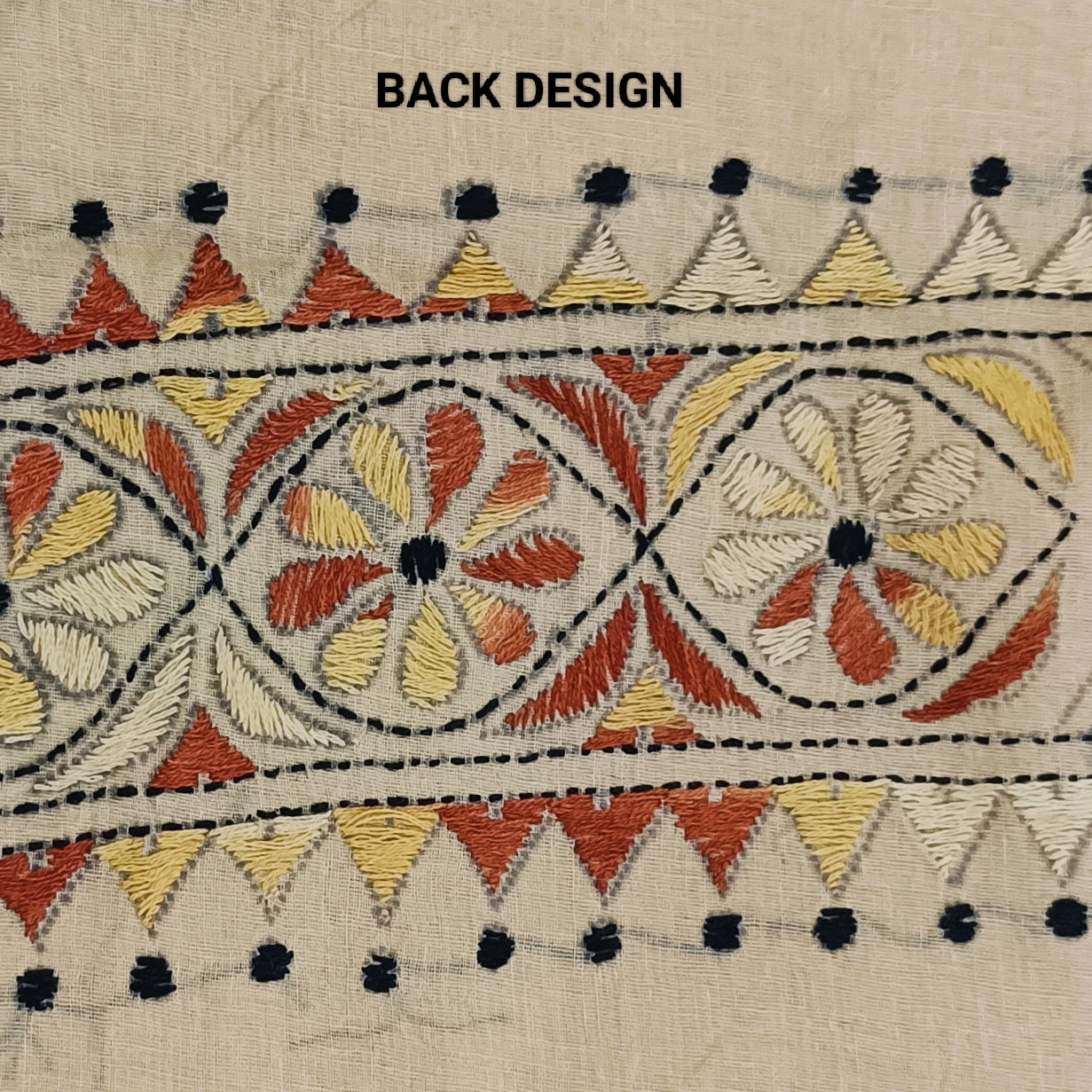 Kantha Stitch Cotton Half Work Blouse Fabric