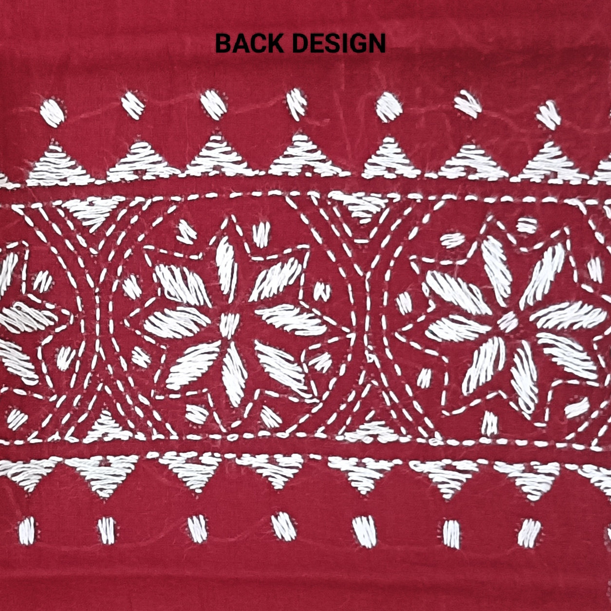 Kantha Stitch Cotton Half Work Blouse Fabric