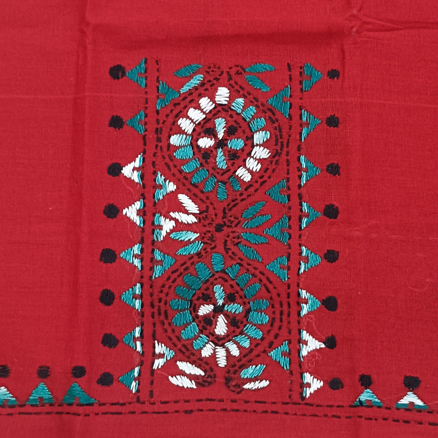 Kantha Stitch Cotton Half Work Blouse Fabric