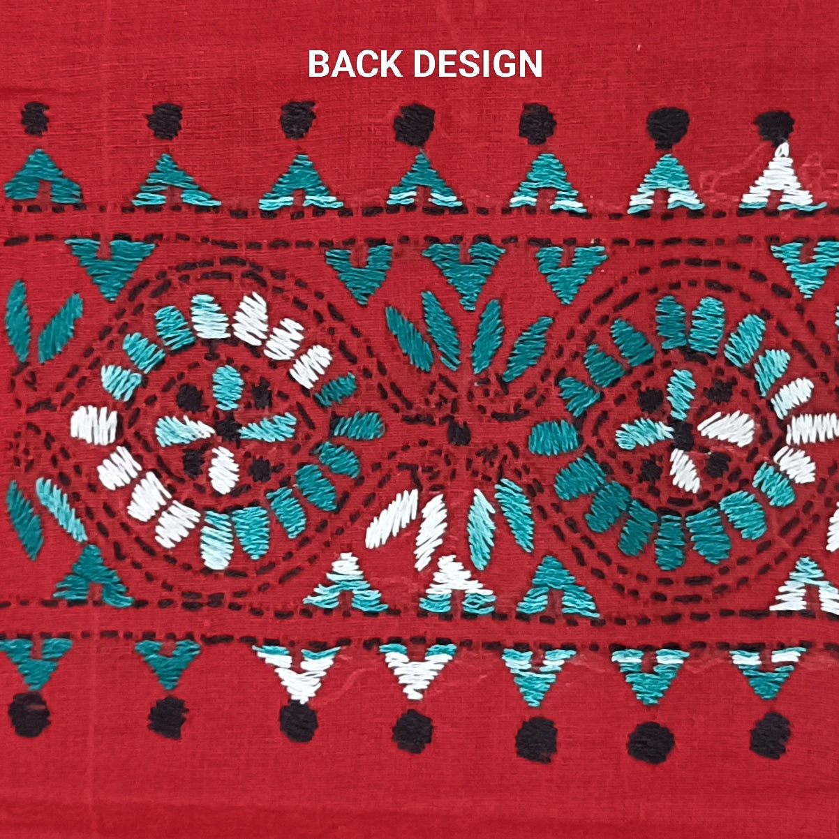 Kantha Stitch Cotton Half Work Blouse Fabric