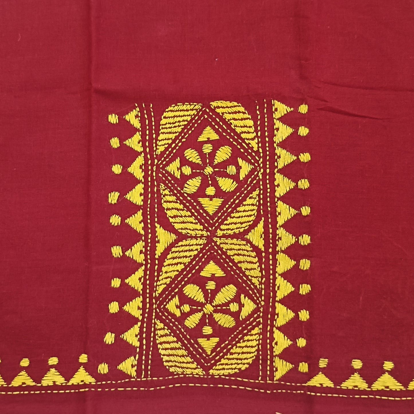 Kantha Stitch Cotton Half Work Blouse Fabric