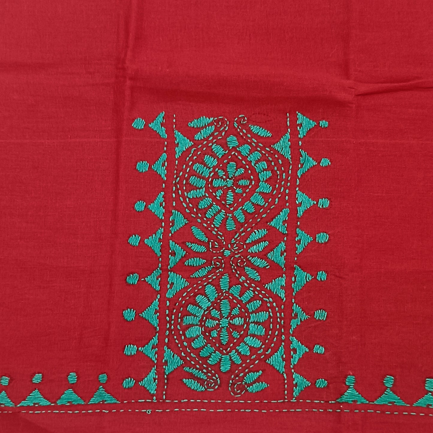 Kantha Stitch Cotton Half Work Blouse Fabric