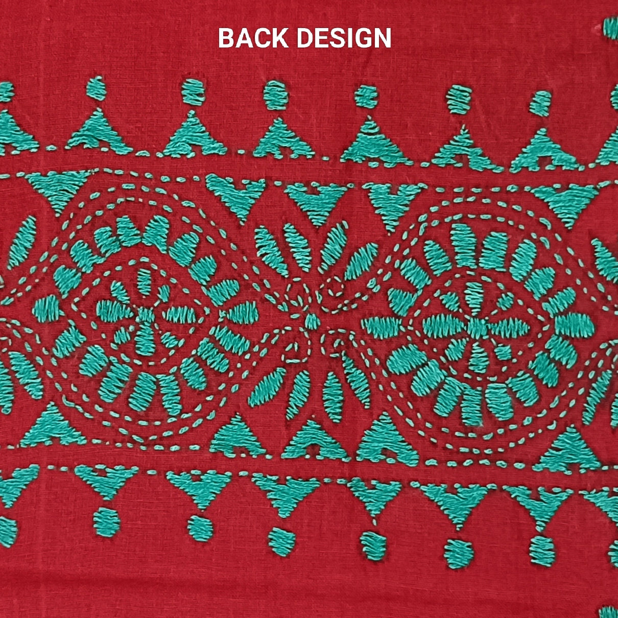 Kantha Stitch Cotton Half Work Blouse Fabric