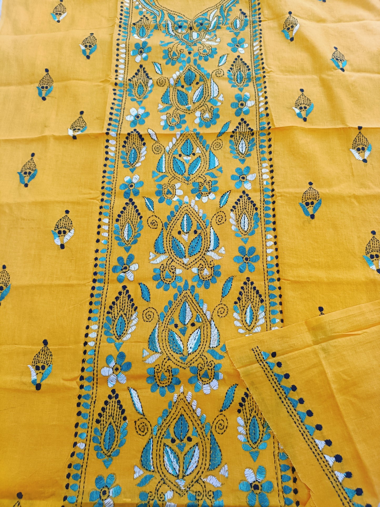 मंजरी – Pure Cotton Kantha Stitch Kurta Fabric